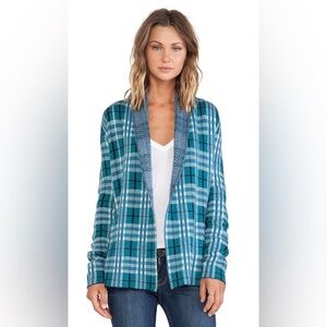 Knitz For Love & Lemons Green Grandpa’s Plaid Cardigan